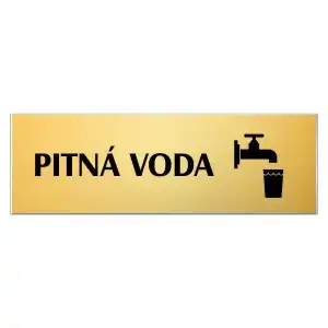 Pitná voda, zl. tabulka 200x66 mm